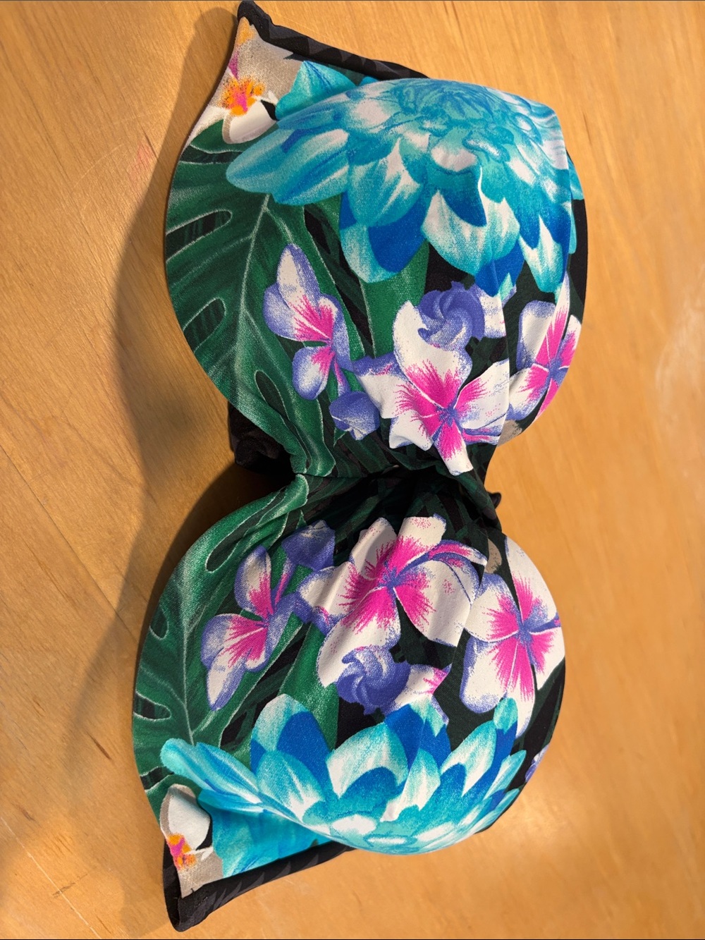 Coco Reef Floral Bandeau Swim Top in Turquoise, Pink, Green